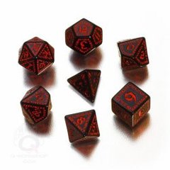 Black & Red Runic 7 Dice Set